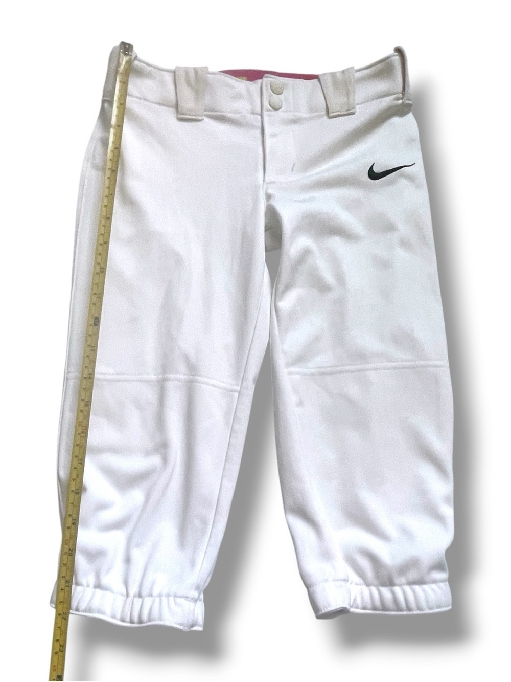Nike Softball Pants White Knicker Stretch Athletic Uniform Pants Y2K Sporty Kids - Picture 8 of 8